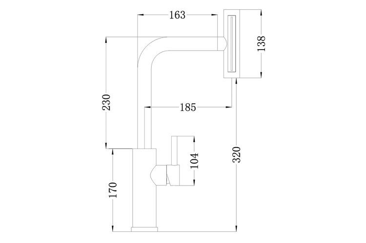 SH 092 смеситель для кухни steel hammer схема размеры